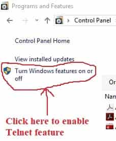Window feature on or off