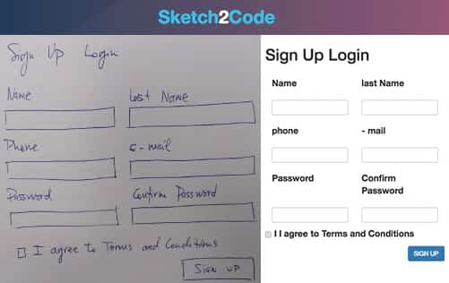 Sketch2code Microsoft Tool